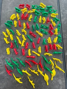 93 Vintage ‘70s lot plastic toy dinosaur, Farm Animal red green yellow Unbranded - Picture 1 of 12