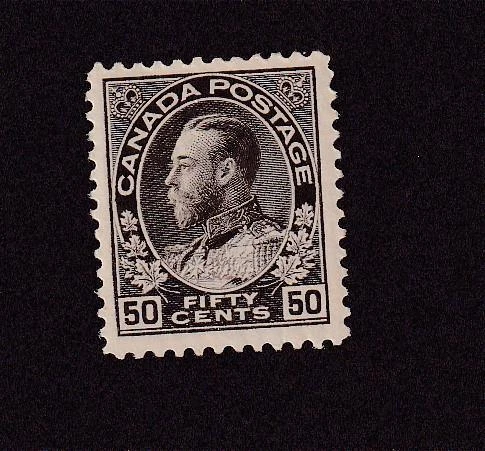 CANADÁ # 120a VF-MVLH KGV 50 cts IMPRESIÓN NEGRA HÚMEDA ALMIRANTE GATO VALOR $550 Foto 1 de 1