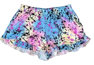 Pixie Lane Girls Tie Dye Splatter Scalloped Ruffle Hem Shorts Size 7 - Picture 1 of 3