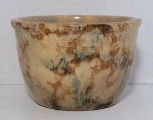 Vintage Antique Spongeware Custard Cup Bowl Yelloware - Picture 1 of 14