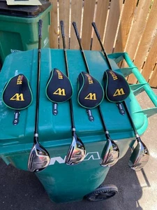(4) Warrior Custom Golf hybrids men RH Regular Flex True Launch shafts + covers - Picture 1 of 11