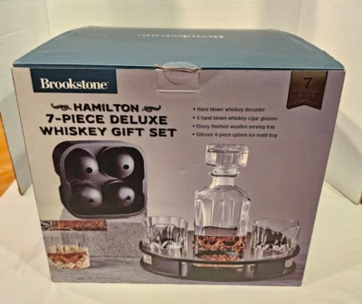 Juego de regalo de whisky Hamilton Deluxe Brookstone 7 piezas nuevo en caja Foto 1 de 4