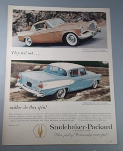 Original 1957 Studebaker Magazine Ad "They Toil Not...Neither Do They Spin!" - Picture 1 of 1