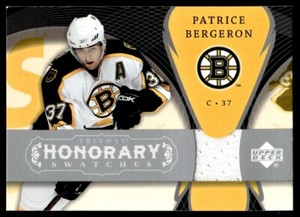 2007-08 Upper Deck Trilogy Honorary Swatches Patrice Bergeron Boston Bruins