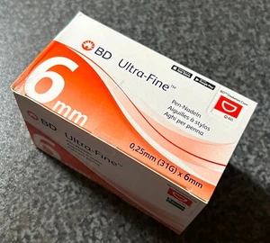 BD Ultra-Fine Pen-Nadeln 6mm NEU OVP MHD 2027.11.30 (105 stück) - Bild 1 von 8