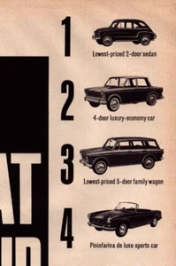 1965 Fiat Vintage Print Ad Since 1899 Economy Pininfarina Sedan Family Wagon - Picture 1 of 2