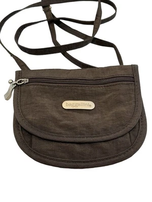 Baggallini Mini Bandolera Cinturón Bolso Cartera Bolsa de Viaje ID y Bolsillos con Cremallera Marrón Foto 1 de 4