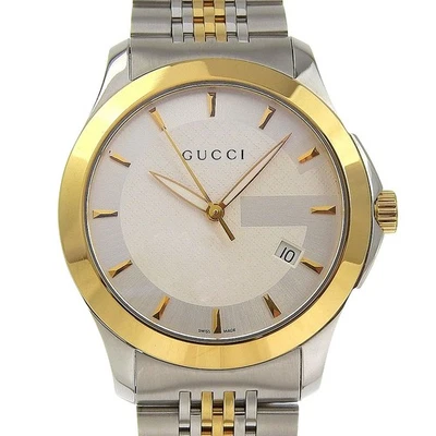 GUCCI G timeless Watches 126.4 whiteDial Stainless Steel Quartz Analog dis... - Image 1 of 4