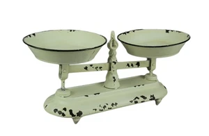 Scratch & Dent Distressed White Metal Vintage Balance Scale Planter - Picture 1 of 5