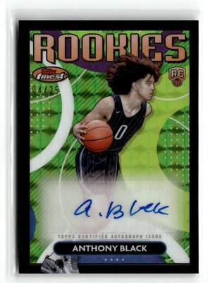2023-24 Finest #RFA-AB Anthony Black Rookie Autographs Black Refractors #/25 - Image 1 of 2