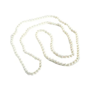 Long Faux Pearl Necklace – 1920s Flapper Costume Accessory or Vintage-Inspired L - Picture 1 of 3
