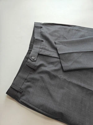 🇺🇲 Calça social masculina de lã frente plana 36x32 carvão Lauren Ralph Lauren - Imagem 1 de 4