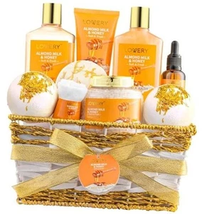 Gift Basket for Women - 10 Pc Almond Milk & Honey Beauty & Personal Care Set - - Picture 1 of 7