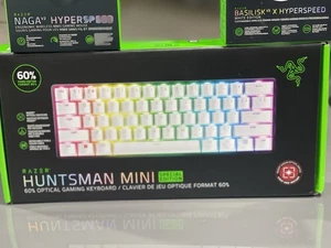 NEW Razer Huntsman Mini 60% Wired Optical Gaming Keyboard Mercury US Layout - Picture 1 of 1