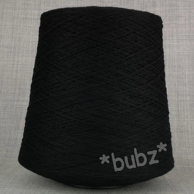 BRITISH SUPER SOFT CASHMERE MERINO WOOL YARN 500g CONE BLACK MACHINE KNITTING - Image 1 of 2
