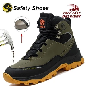 Mens Waterproof Work Boots Safety Shoes Steel Toe Botas De Trabajo Para Hombre - Picture 1 of 35