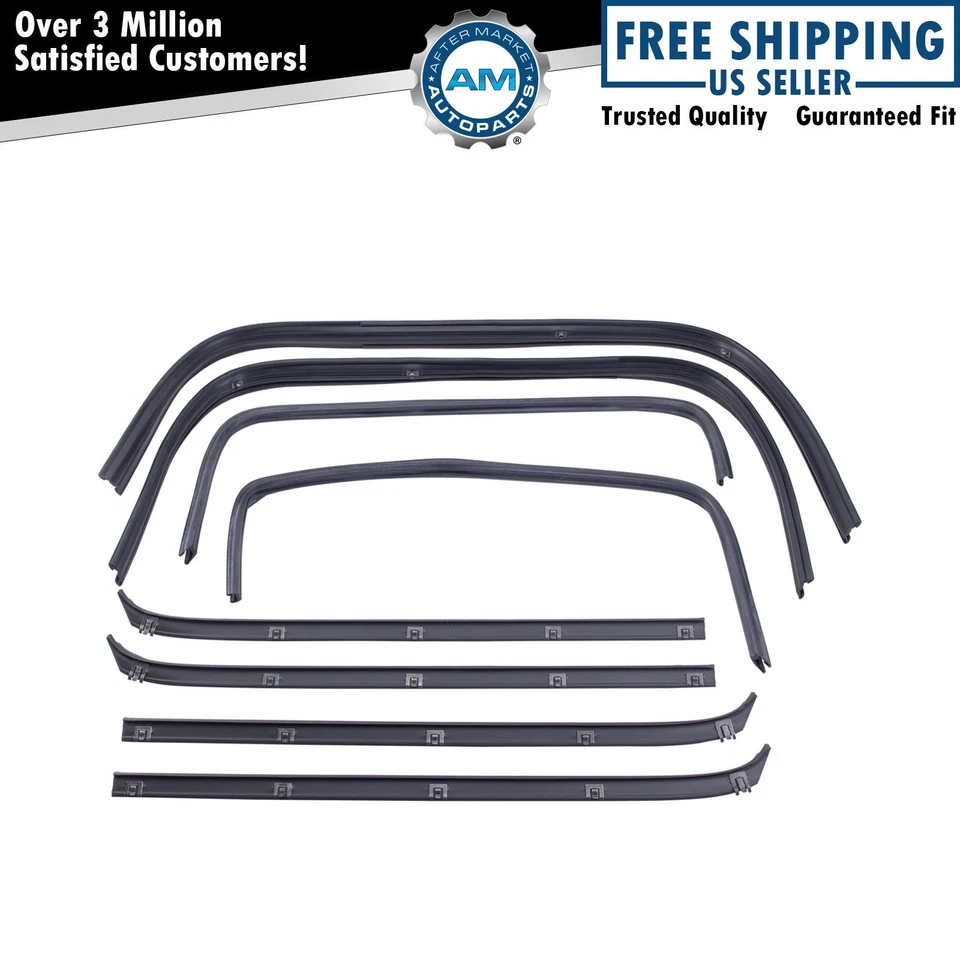 Kit de tiras climáticas para cinto de janela de porta compatível com 1980-1993 Dodge 1980-1981 Plymouth - Imagem 1 de 4