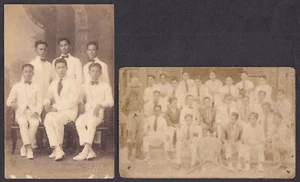 Philippines GROUP OF FILIPINO MEN Real Photo 2 RPPC BULACAN Vintage Postcards - Picture 1 of 3