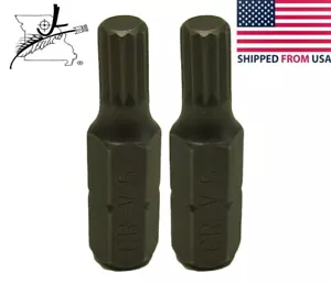 2x M5 M #5 1/4" Hex Shank Screwdriver Bits 25mm 1" Long Standard - Picture 1 of 9