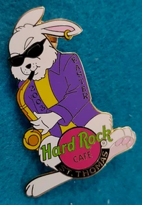 PENDIENTE SAXOFÓN CONEJO BLANCO PASCUA ST THOMAS 03 Hard Rock Café PIN - Imagen 1 de 1
