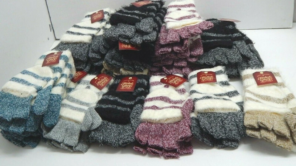 Lote de 20 guantes difusos a rayas Faded Glory para mujer colores surtidos Foto 1 de 4