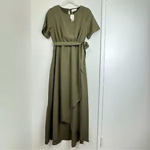 Roolee Taylor Jane Wrap Maxi dark sea green/ sage green size Medium short sleeve - Picture 1 of 8