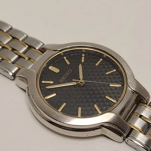 Seiko Two-Tone V701-7A60 Classic Microfiber Dial Quartz Men's Watch Lot #9 - Picture 1 of 17