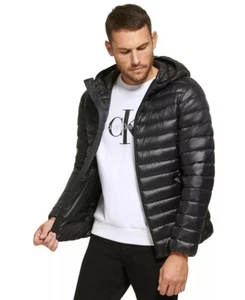 Calvin Klein taglia S giacca imbottita con cappuccio e impacchettabile CK giacca antipioggia $225 - Foto 1 di 6