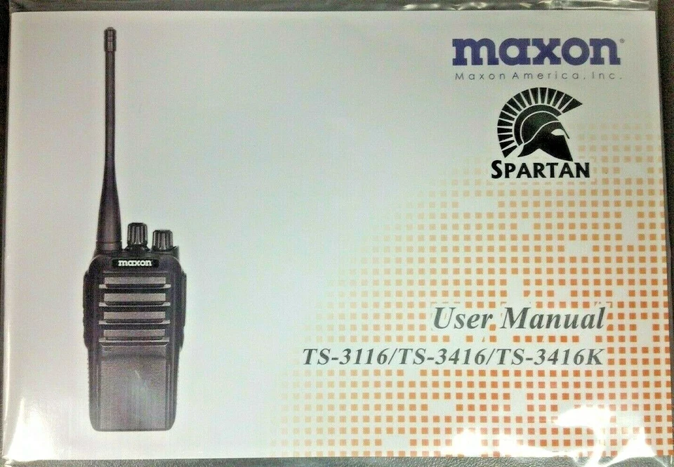 MAXON SPARTAN, TS-3116, TS-3416, TS-3416K, User Guide,  2-Way Radio Manual - Image 1 of 2