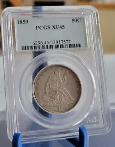 1859 50C Liberty Seated Half Dollar PCGS XF45 - Picture 1 of 2