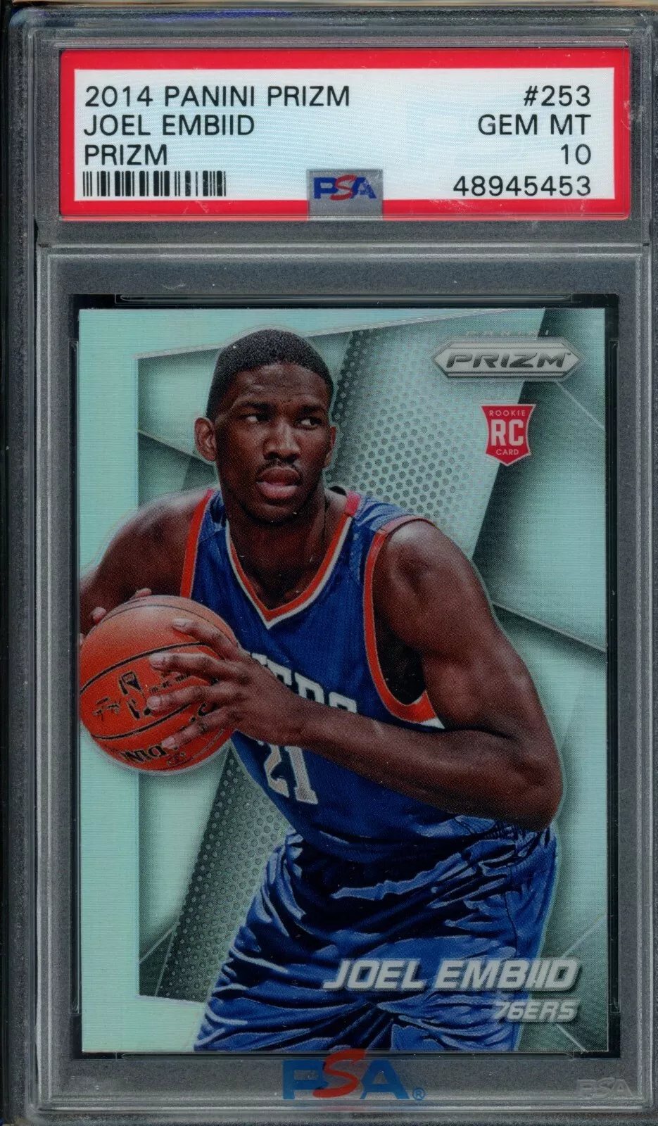 2014-15 Panini Prizm Joel Embiid Silver Prizm PSA 10 #253 Rookie RC