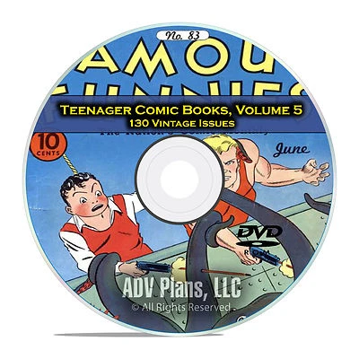 Teenager Comic Books, Vol 5, Famous Funnies, Mags, Golden Age DVD