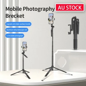Selfie Stick Handheld Tripod Bluetooth Shutter For iPhone Samsung With Lights - Picture 1 of 18