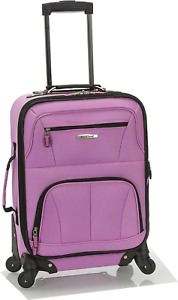 Rockland Pasadena Softside Spinner Wheel Luggage, Pink, Carry-On 20-Inch 