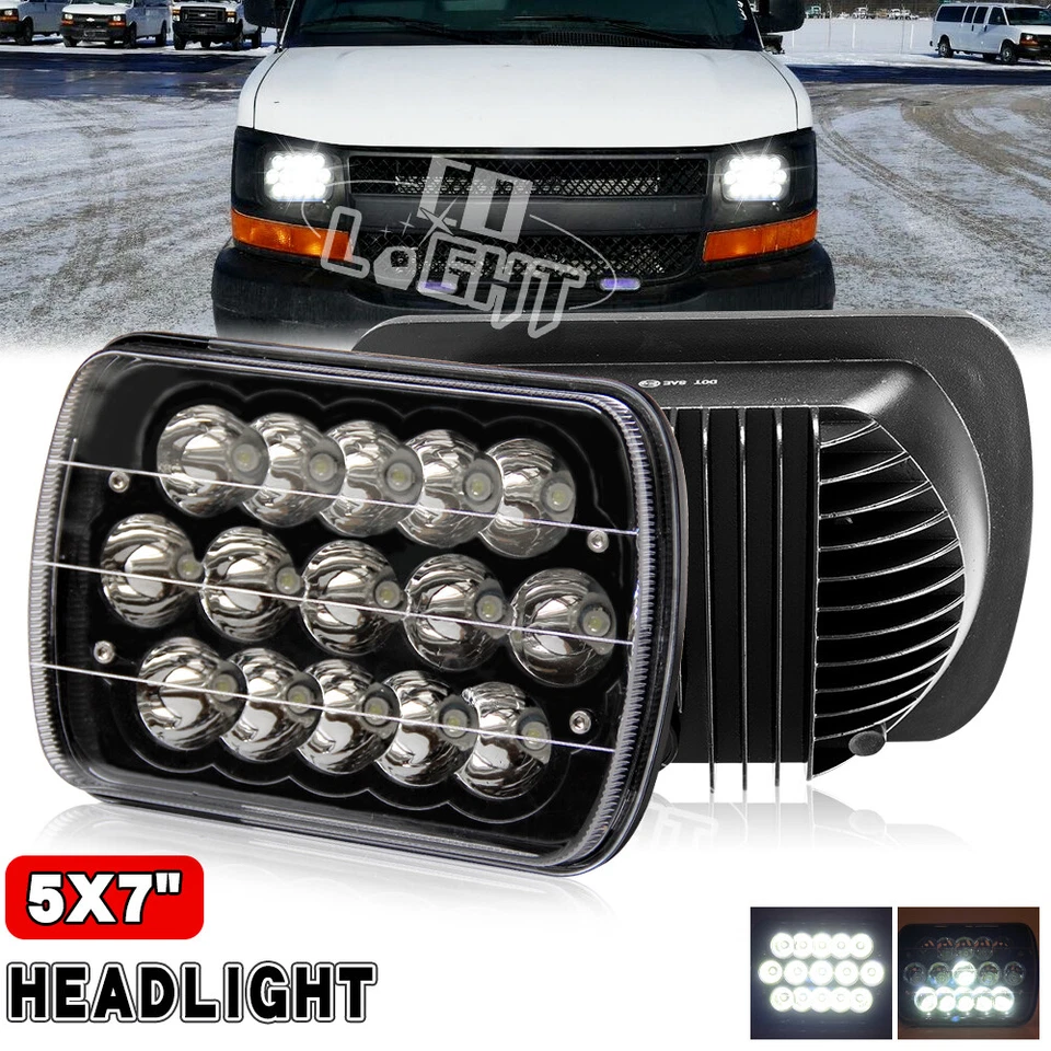 Faro LED de haz alto/bajo DOT para camioneta de carga Chevy Express 1500 2500 3500 7x6 5x7" Foto 1 de 4