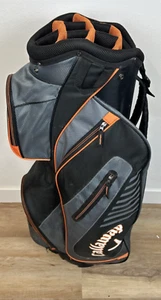 Callaway Golf Cart Bag 10-way Divider Black & Orange W/ DBL Strap & Rain Cover - Picture 1 of 17