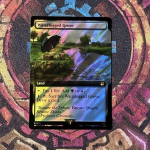Waterlogged Grove Extended Art Surge Foil MTG Single, UB: Doctor Who 1125 - Picture 1 of 4