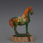 Tang Sancai Green Glaze Painted Bow Horse Ornament Statue Antique Reproduction