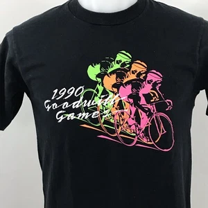 Goodwill Games 1990 Seattle Washington Vtg Mens Tshirt Medium Cycling Race Neon - Picture 1 of 4