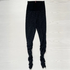 Hard Tail Womens Yoga Leggings Small Black Ruched Foldover Lika-23 Spacedye - Picture 1 of 6