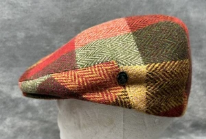 Harris tweed uomo 100% lana berretto piatto quadri quadri CITY SPORT taglia 59 - Foto 1 di 14