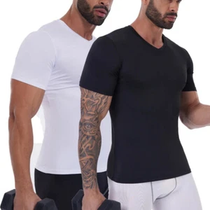 Men's Cool Dry Compression Base Layer Tank Top Running Basketball Sports T-Shirt - Picture 1 of 18