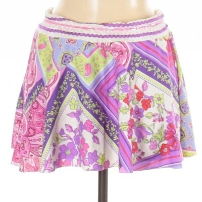 BECCA by Rebecca V pink purple floral swimsuit skirt cover up size M/L - Image 1 of 4