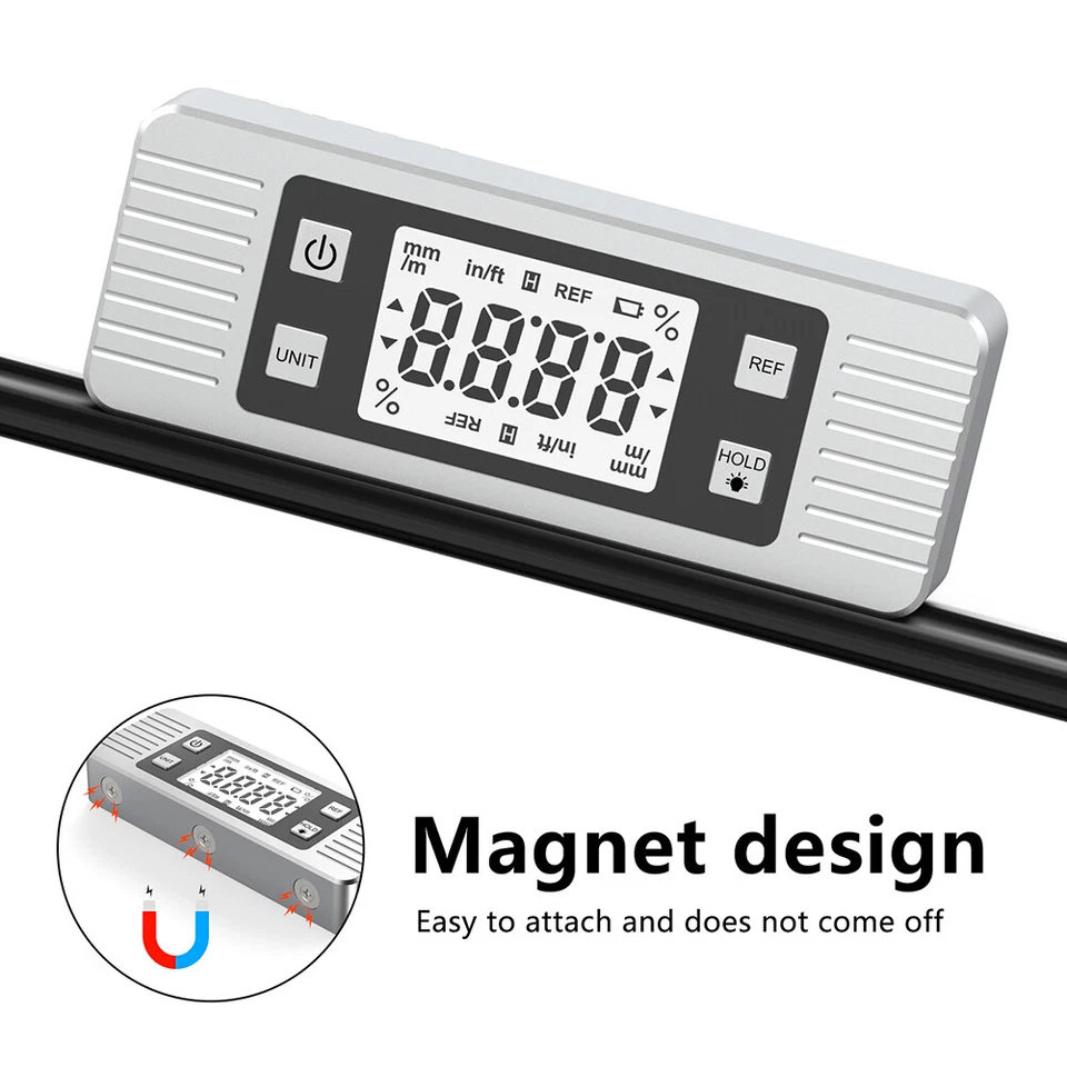 Mini LCD Digital Angle Finder Magnetic Angle Gauge Protractor 4*90° Inclinometer - Image 1 of 4