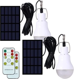 Lampara Solar Portatil Camping Exterior Pesca Tienda Emergencia Paquete Juego 2 - Picture 1 of 13