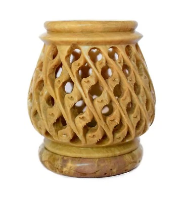 Candelabro candelabro de piedra tallada a mano lámpara decoración del hogar regalo hecho en la India Foto 1 de 3