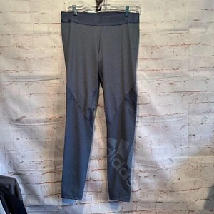 Adidas Women Large Tights Performance Alphaskin Badge Of Sport AW19 Blue Gym - Picture 1 of 12