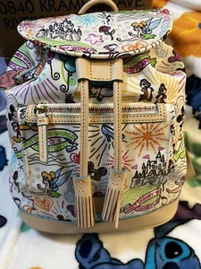 Disney Dooney & Bourke Sketch Character Drawstring Backpack NWTS Hard To Find - Picture 1 of 14