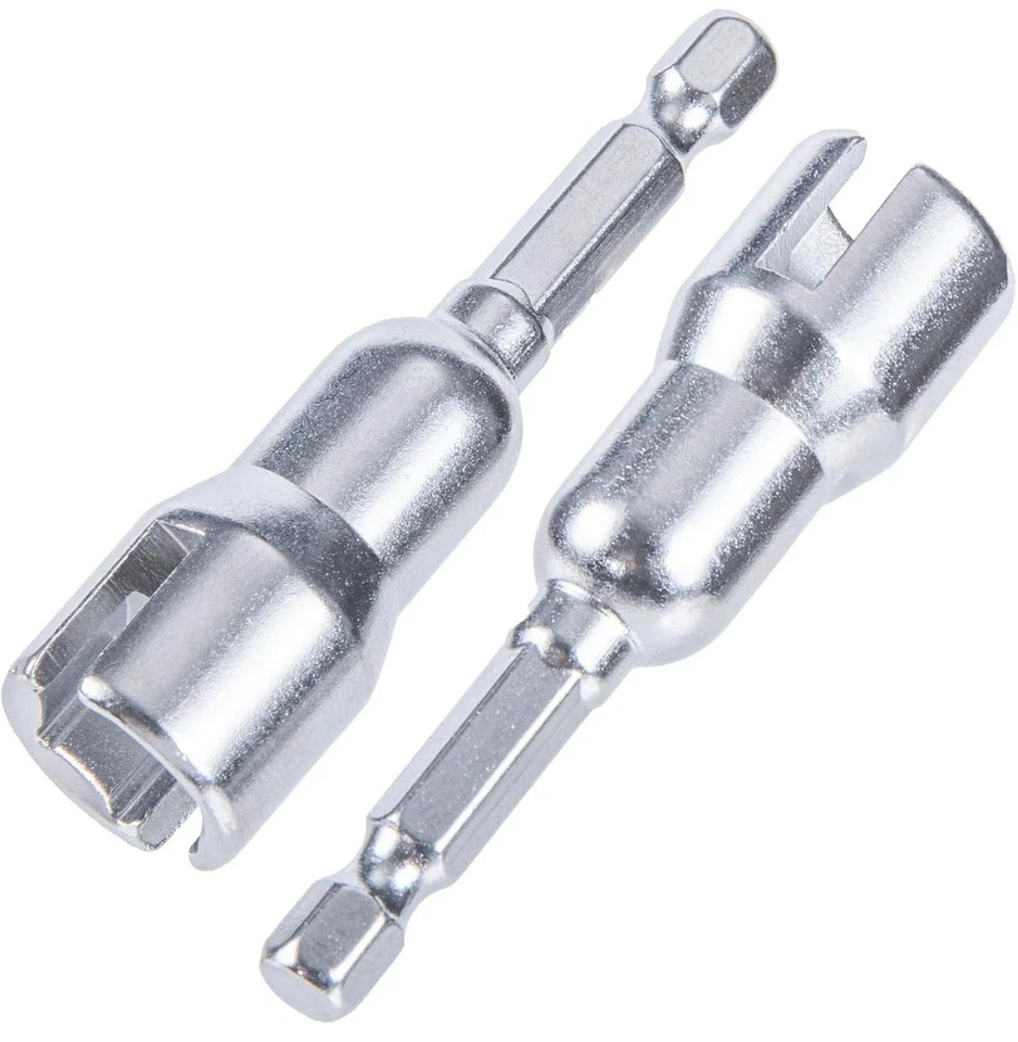 NEW 2 Pack Chrome Wing Nut Driver 1/4" Hex Shank Power Drill Socket Wrench Tool  - Image 1 of 4