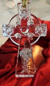 WATERFORD CRYSTAL DULEEK CROSS ORNAMENT 4x2.125" HANGING W/BOX+TAG+PAMPHLET 2009 - Picture 1 of 9